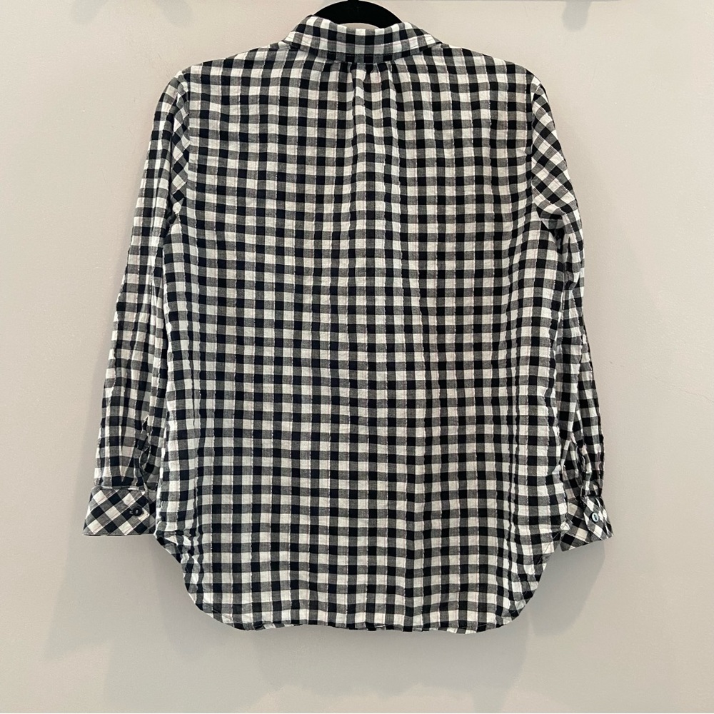 ANTHROPOLOGIE | Hester & Orchard Gingham Check Metallic Button Down Shirt Small - Picture 4 of 6
